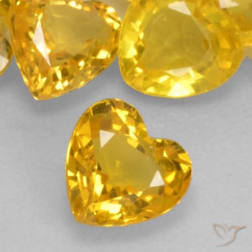 0.44ct طبيعي ذهبي زفير, قلب, VVS-VS