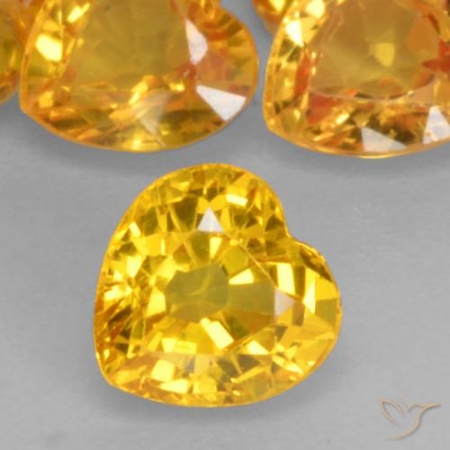 0.51ct طبيعي ذهبى متوسط زفير, قلب, VVS-VS