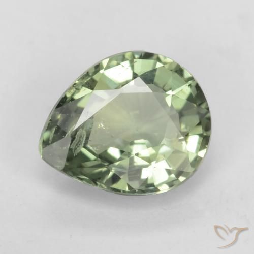 0.79ct طبيعي Medium Light Green زفير, شكل الكمثرى, قليلا جدا