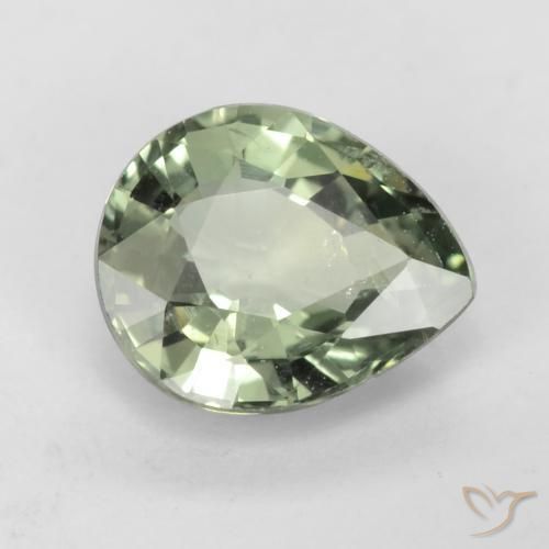 زفير Medium Light Green طبيعي، شكل الكمثرى، 0.79 قيراط، قليلا جدا
