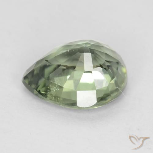 زفير Medium Light Green طبيعي، شكل الكمثرى، 0.79 قيراط، قليلا جدا
