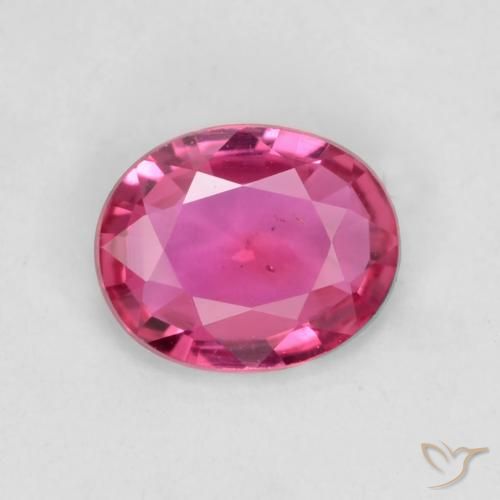 0.42ct طبيعي وردى داكن-متوسط زفير, بيضوي, قليلا جدا