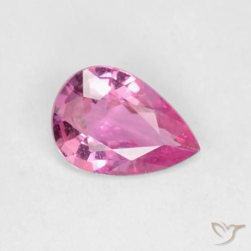 0.49ct طبيعي وردى أرجوانى ملكى زفير, شكل الكمثرى, قليلا جدا