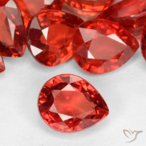 0.47ct طبيعي أحمر قرمزى لامع زفير, شكل الكمثرى, VVS-VS
