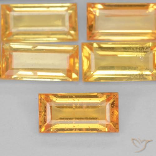0.44ct طبيعي ذهبى-برتقالى زفير, باجيت, قليلا جدا
