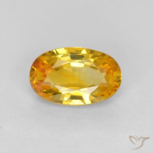 0.72ct طبيعي برتقالى ذهبى غامق زفير, بيضوي, VVS-VS