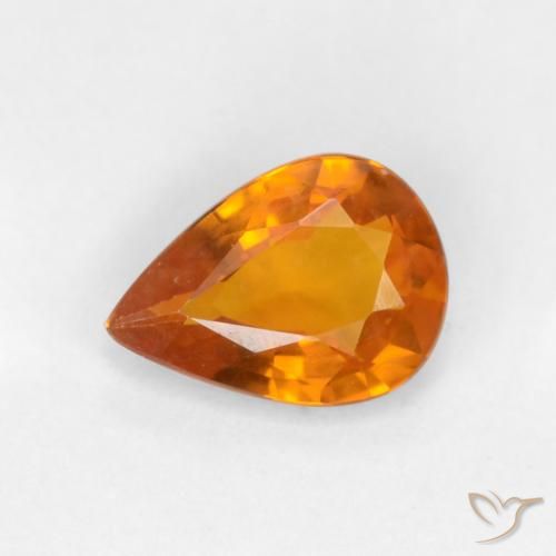 0.55ct طبيعي برتقالى غامق زفير, شكل الكمثرى, VVS-VS