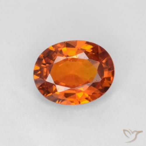 0.58ct طبيعي برتقالى غامق زفير, بيضوي, VVS-VS