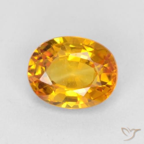 0.59ct طبيعي ذهبى-برتقالى غامق زفير, بيضوي, VVS-VS