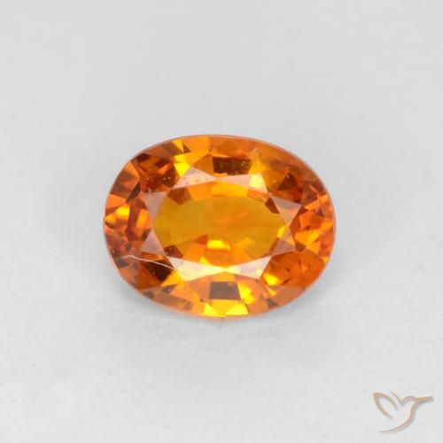 0.57ct طبيعي برتقالى مشمشى زفير, بيضوي, قليلا جدا