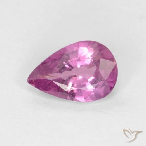 0.44ct طبيعي وردى أرجوانى ملكى زفير, شكل الكمثرى, قليلا جدا