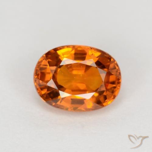 0.72ct طبيعي برتقالى داكن-متوسط زفير, بيضوي, VVS-VS