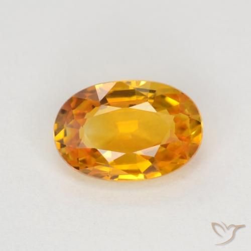 0.72ct طبيعي ذهبى-برتقالى غامق زفير, بيضوي, VVS-VS