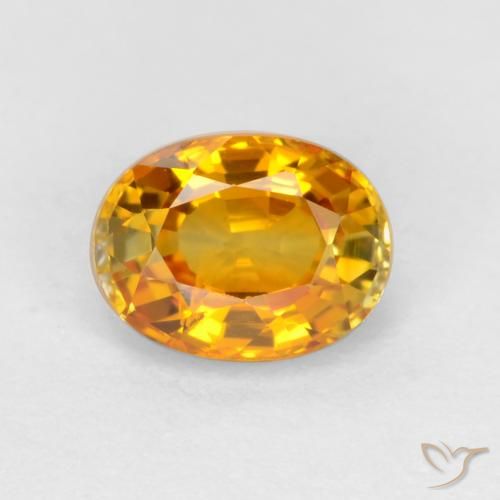 0.72ct طبيعي ذهبى-برتقالى داكن زفير, بيضوي, قليلا جدا