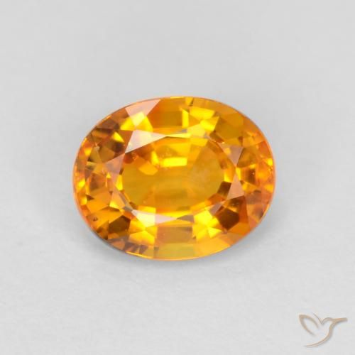 0.72ct طبيعي ذهبى-برتقالى داكن زفير, بيضوي, VVS-VS