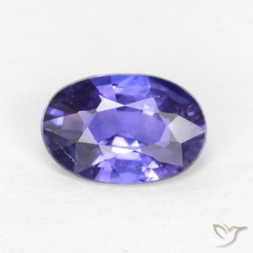 0.51ct طبيعي أرجوانى غامق زفير, بيضوي, VS-SI