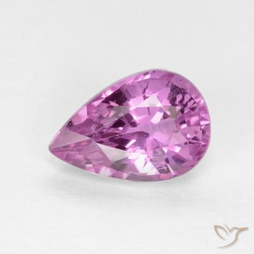 0.60ct طبيعي أرجوانى فاتح-متوسط زفير, شكل الكمثرى, قليلا جدا