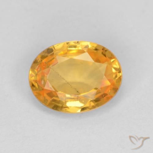 0.78ct طبيعي ذهبى-برتقالى فاتح-متوسط زفير, بيضوي, قليلا جدا