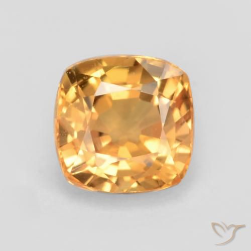 0.69ct طبيعي ذهبى-برتقالى زفير, وسادة, قليلا جدا