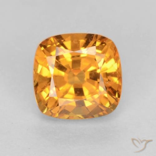 0.51ct طبيعي ذهبى-برتقالى داكن زفير, وسادة, قليلا جدا