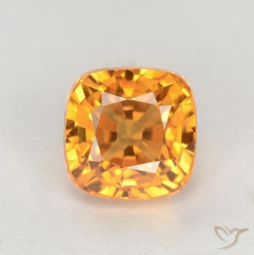 0.66ct طبيعي ذهبى-برتقالى غامق زفير, وسادة, قليلا جدا
