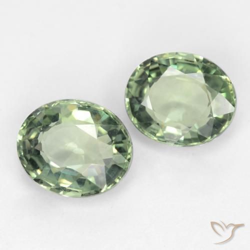 أحجار زفير Medium Light Green طبيعية، بيضوي، VVS-VS، وزنها 1.58 قيراط
