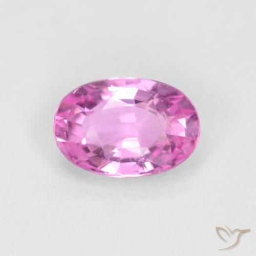 0.56ct طبيعي أرجوانى وردى لامع زفير, بيضوي, VVS-VS