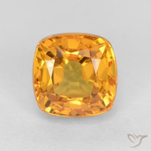 0.77ct طبيعي ذهبى-برتقالى غامق زفير, وسادة, قليلا جدا