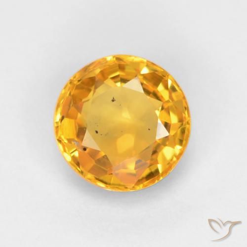 0.55ct طبيعي برتقالى ذهبى غامق زفير, دائري, VS-SI