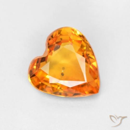 0.45ct طبيعي برتقالى مشمشى زفير, قلب, قليلا جدا
