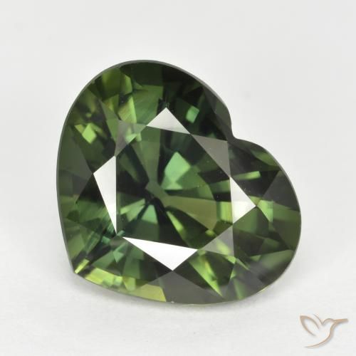 5.30ct طبيعي الأخضر الغامق زفير, قلب, VVS