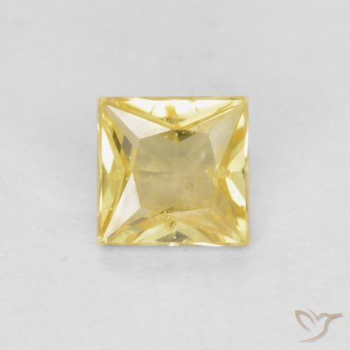 0.32ct طبيعي أصفر توسكانا زفير, مربع, VS-SI