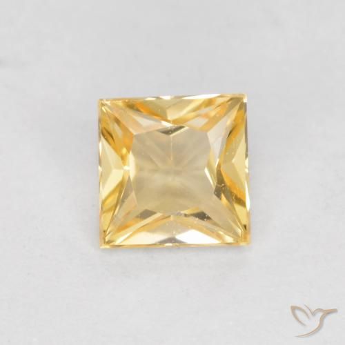 0.37ct طبيعي ذهبى فاتح زفير, مربع, VVS-VS