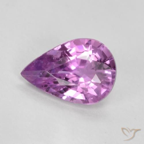 0.42ct طبيعي أرجوانى وردى غامق زفير, شكل الكمثرى, قليلا جدا