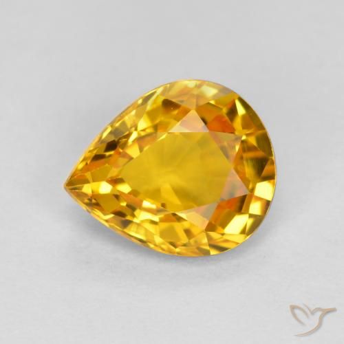 0.72ct طبيعي برتقالى ذهبة زفير, شكل الكمثرى, VVS-VS