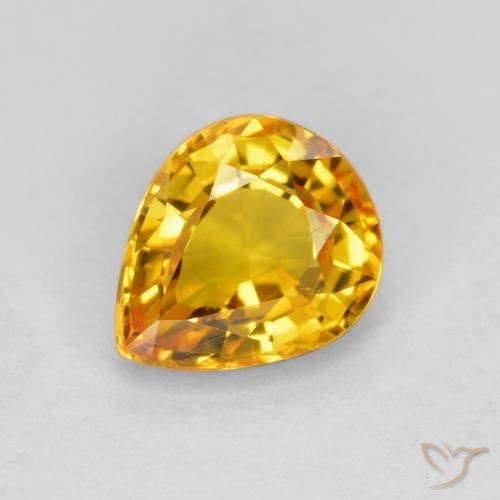 0.70ct طبيعي ذهبى لامع زفير, شكل الكمثرى, VVS-VS