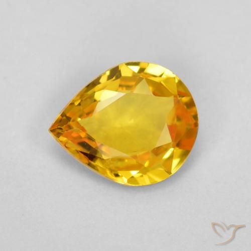 0.55ct طبيعي برتقالى ذهبة زفير, شكل الكمثرى, VVS-VS