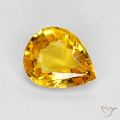 0.64ct طبيعي ذهبى لامع زفير, شكل الكمثرى, قليلا جدا