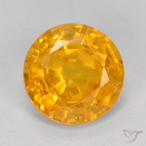 3.15ct طبيعي ذهبى-برتقالى زفير, دائري, VS-SI
