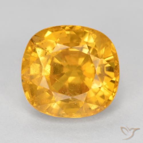 3.25ct طبيعي ذهبى داكن زفير, وسادة, VS-SI