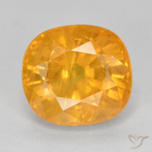 5.00ct طبيعي برتقالى فاتح-متوسط زفير, وسادة, VS-SI