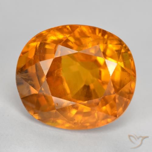 6.87ct طبيعي برتقالى كهرمانى زفير, بيضوي, VS-SI
