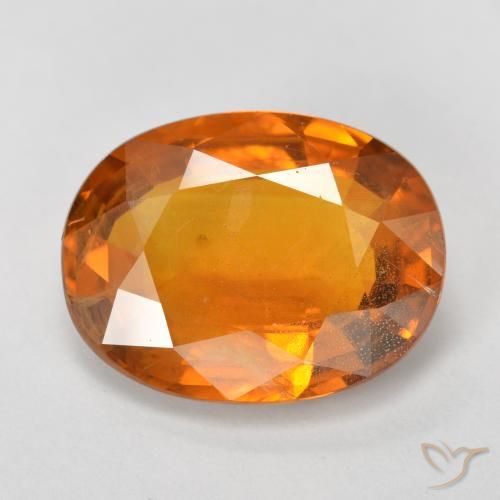 6.96ct طبيعي برتقالى محمر زفير, بيضوي, VS-SI