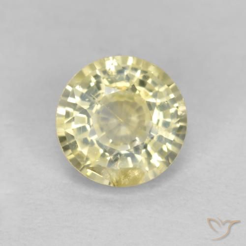 0.47ct طبيعي أصفر باهت زفير, دائري, قليلا جدا