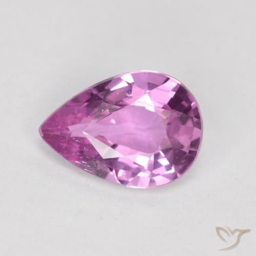 0.62ct طبيعي أرجوانى وردى غامق زفير, شكل الكمثرى, قليلا جدا