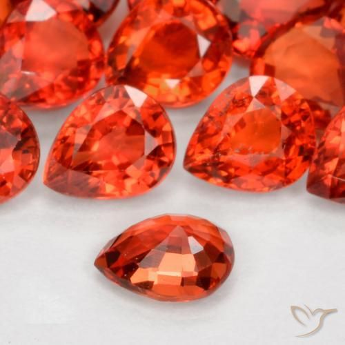زفير أحمر متوسط طبيعي، شكل الكمثرى، 0.42 قيراط، VVS-VS