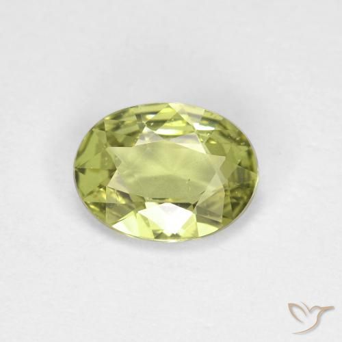 0.79ct طبيعي أخضر مصفر زفير, بيضوي, قليلا جدا