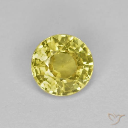 0.44ct طبيعي أصفر متوسط زفير, دائري, قليلا جدا