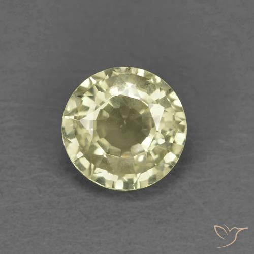 0.41ct طبيعي أصفر فاتح-متوسط زفير, دائري, قليلا جدا