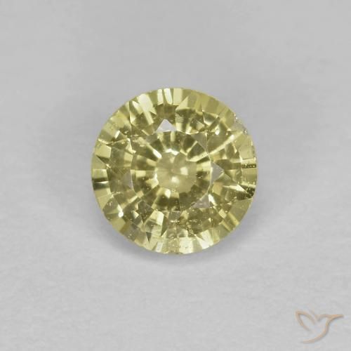 0.46ct طبيعي أصفر باهت زفير, دائري, قليلا جدا